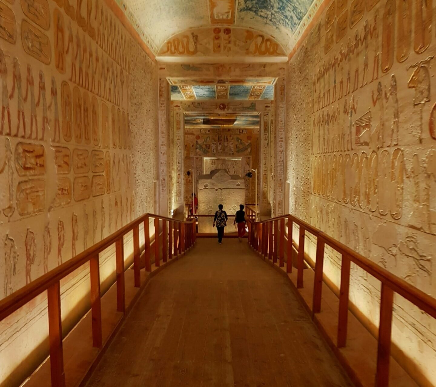 Colorful tomb painting showcasing daily life in ancient Egypt