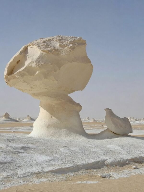 chalk rock formation in white desert