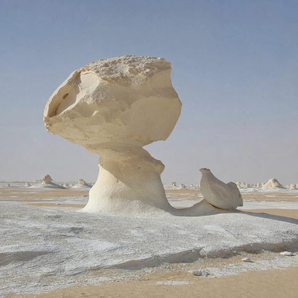 chalk rock formation in white desert