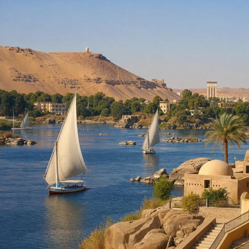 Scenic Nile view in Aswan