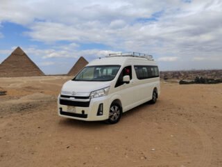 easytransfer van in front of pyramids